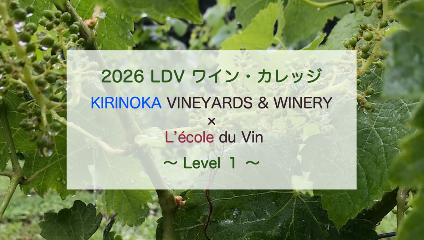 LDV ワイン・カレッジ（第2期） KIRINOKA VINEYARDS & WINERY × L'école du Vin 〜 Level 1 〜